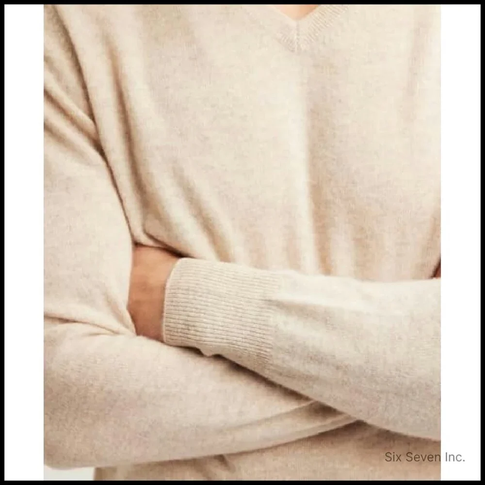 Classic V-Neck Cashmere Sweater Timeless Elegant Minimal Wardrobe Staple